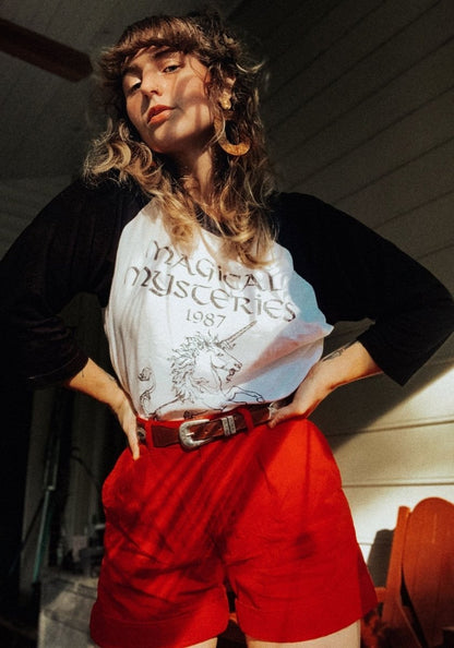 Magical Mysteries Raglan Tee by kaeraz 70's dnd fantasy