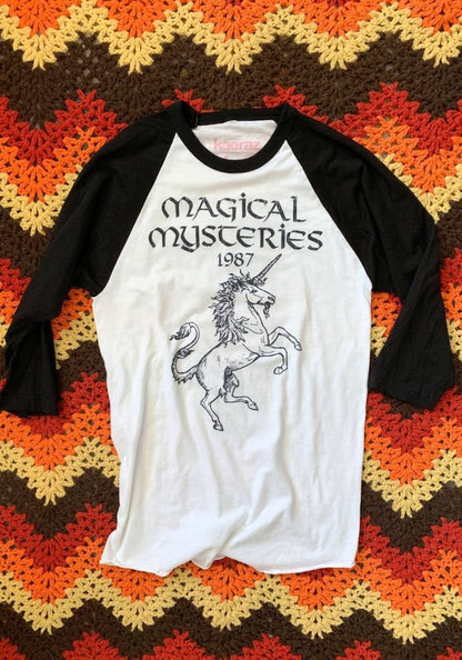 Magical Mysteries Raglan Tee by kaeraz 70's dnd fantasy