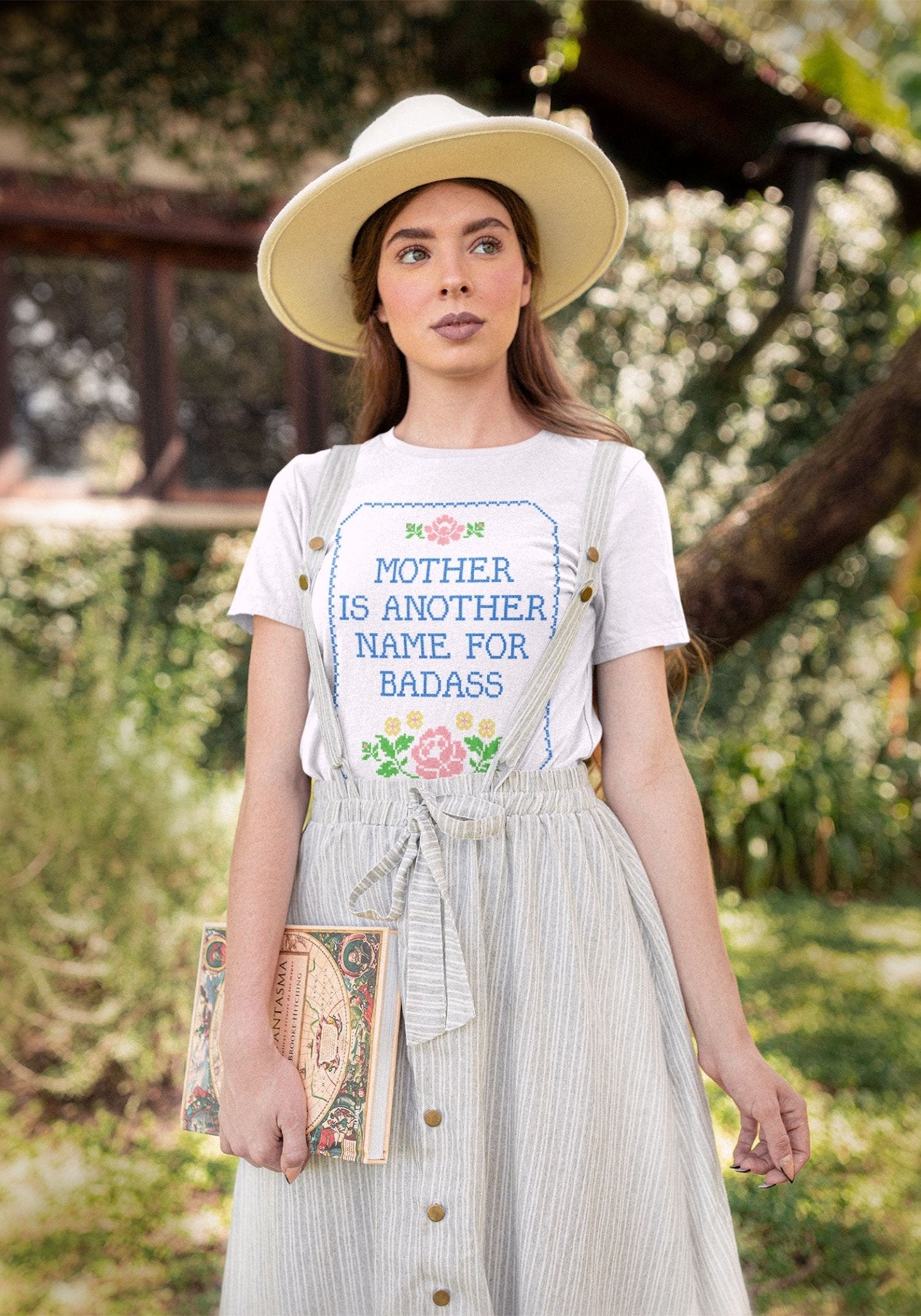 Mother Badass Tee by kaeraz bad ass cross stitch embroidery