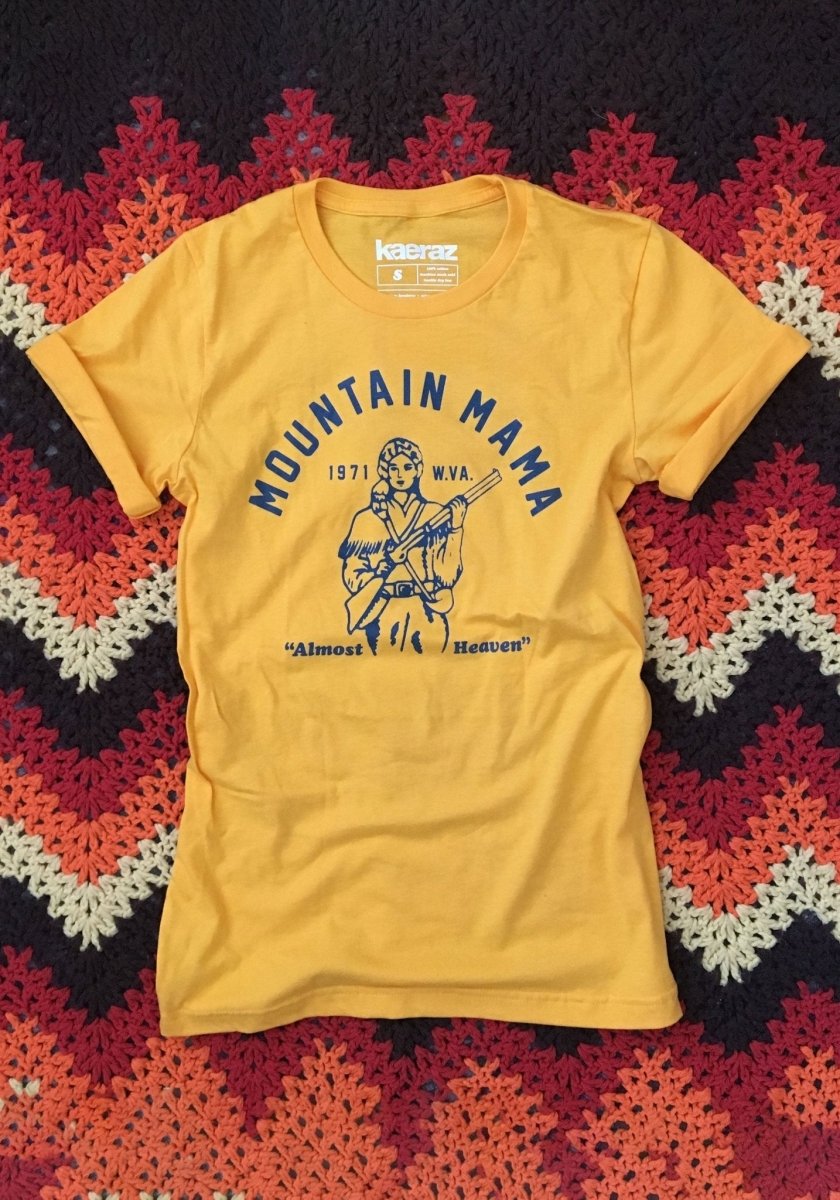 Mountain Mama Tee by kaeraz gold gun heaven