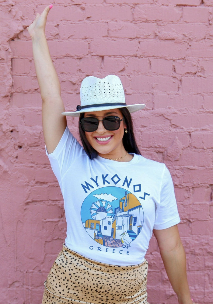 Mykonos Tee by kaeraz | Vintage Retro Travel Tees | Souvenir Shirts