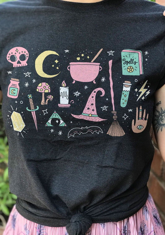 Mystical Doodles Tee by kaeraz aesthetic autumn ghost