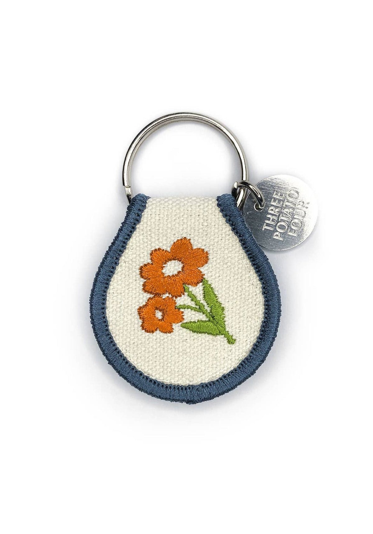 Orange Blossom Patch Keychain by Three Potato Four california flower flowers