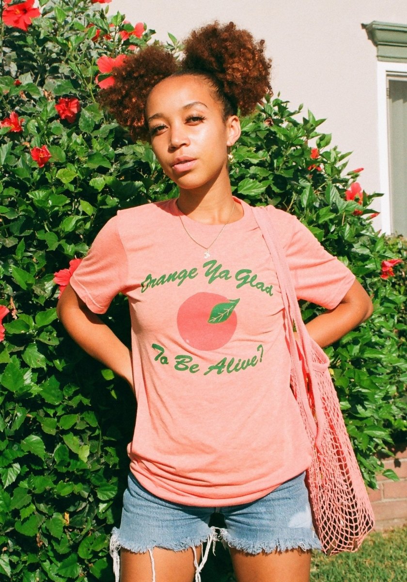 Orange Ya Glad Tee by kaeraz botanical fruit joke