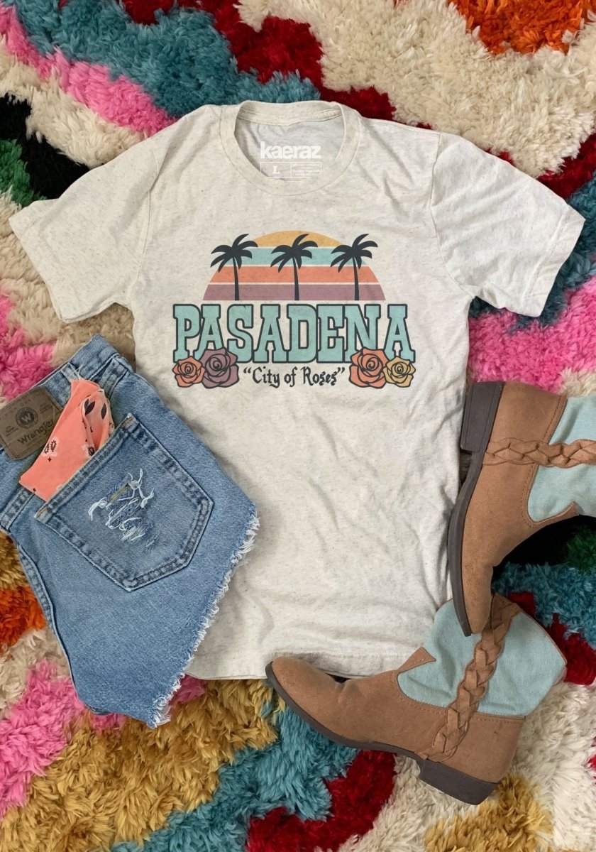 Pasadena Tee by kaeraz california palm tree road trip