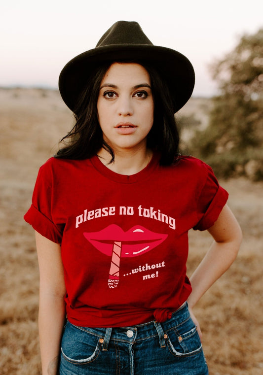 Please No Toking Tee by kaeraz 70s joint lips