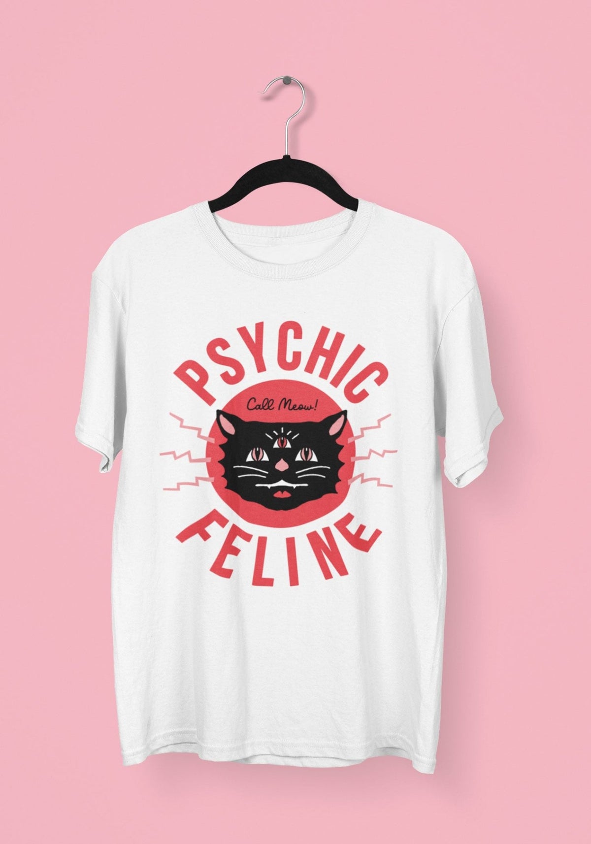 Psychic Feline Tee by kaeraz black cat cat halloween