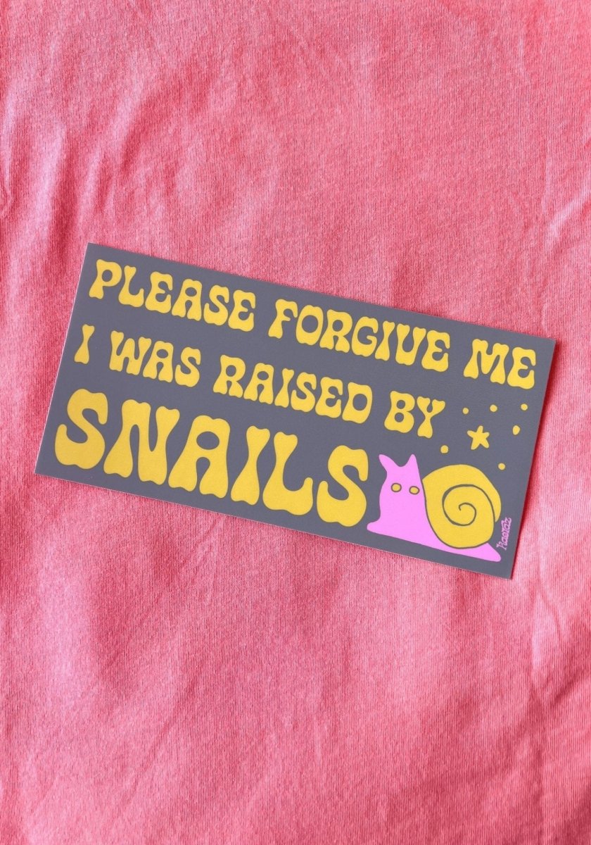 Raised By Snails Bumper Sticker by kaeraz fantasy slow slug