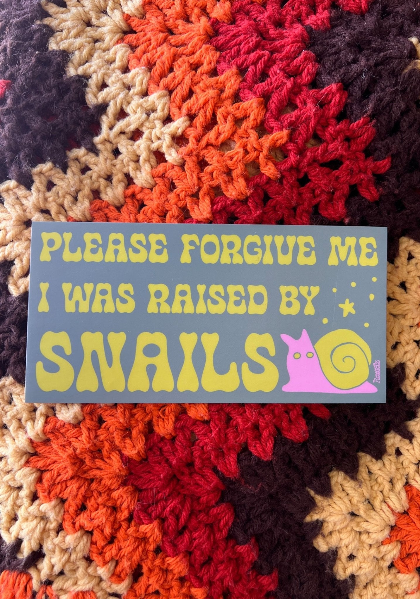 Raised By Snails Bumper Sticker by kaeraz fantasy slow slug