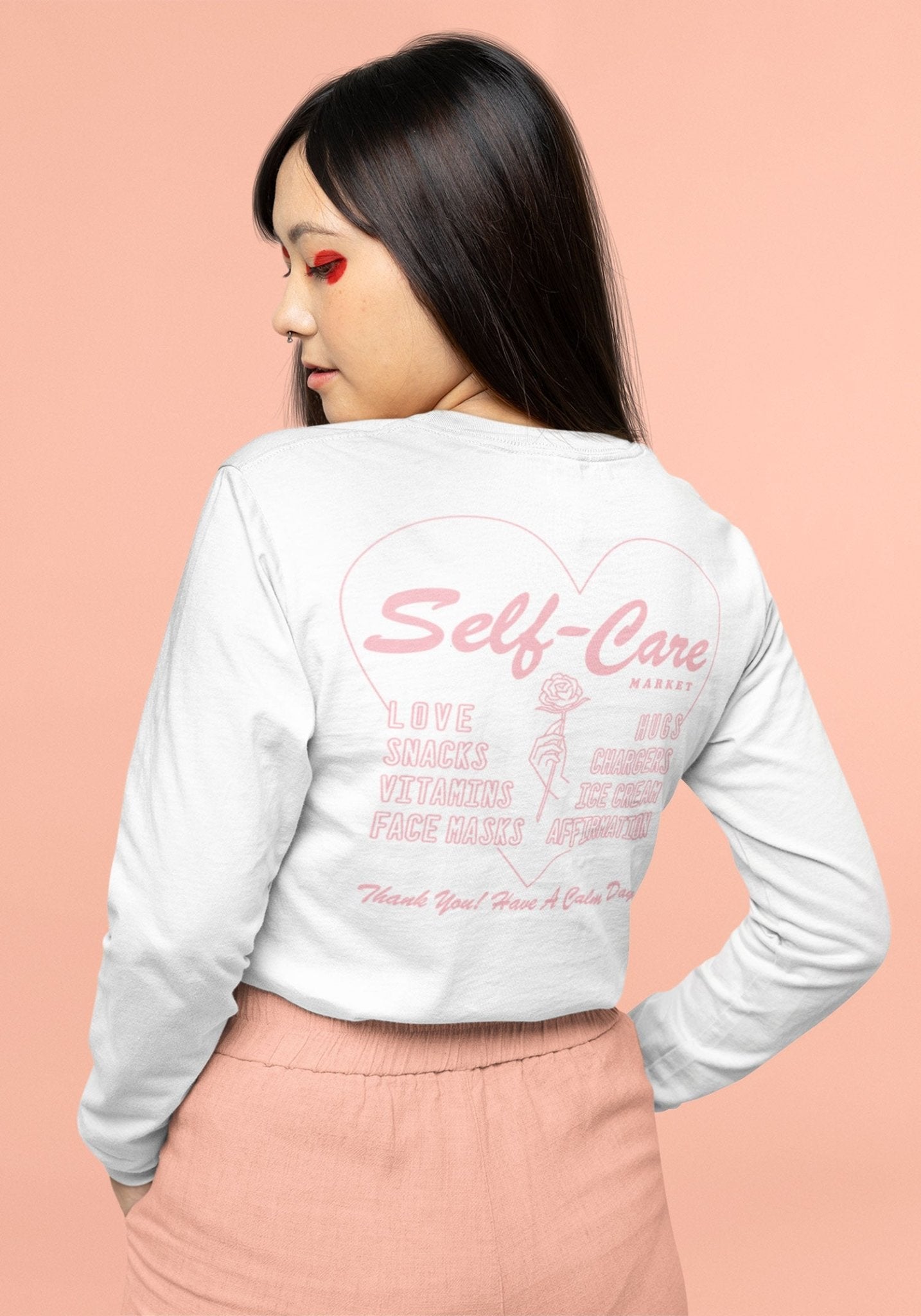 Self-Care Market Long Sleeve Tee by kaeraz hugs ice cream market