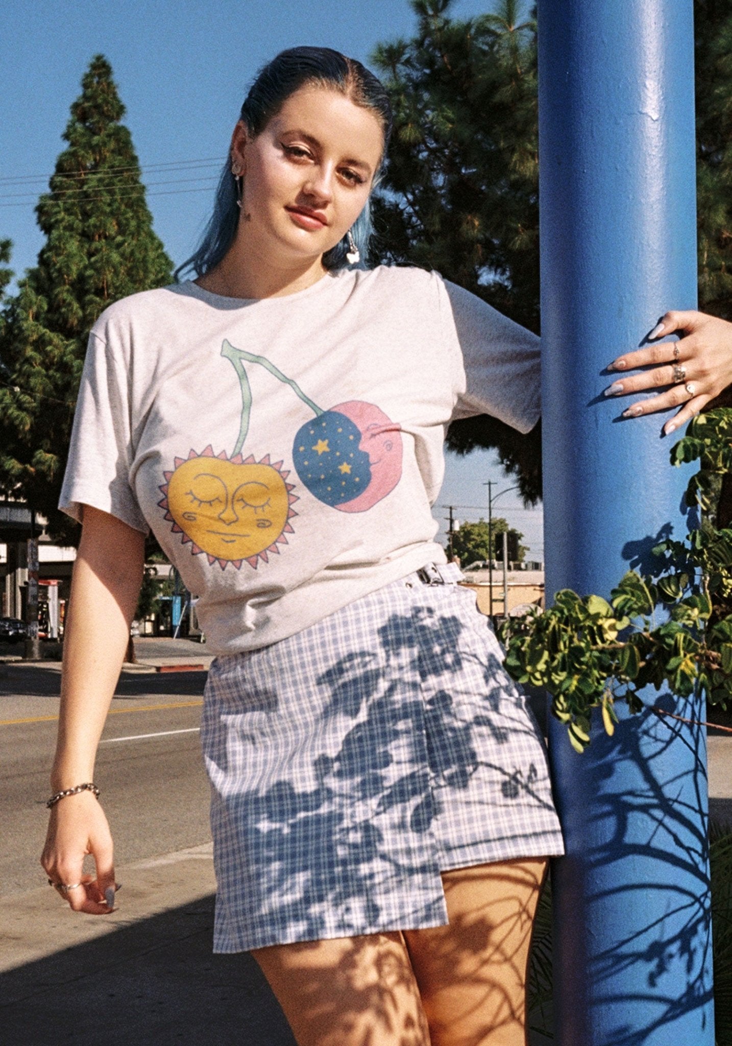 Solar and Lunar Cherries Tee by kaeraz cherry cherry bomb crescent moon