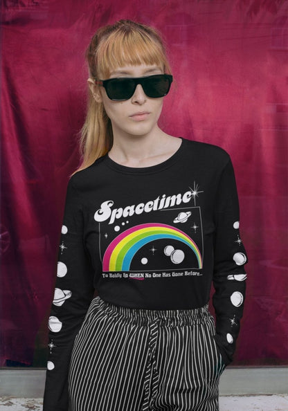 Spacetime Long Sleeve Tee by kaeraz galaxy longsleeve moon