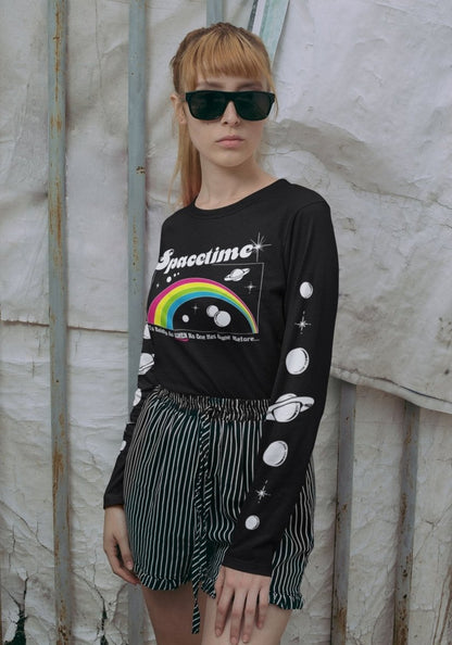 Spacetime Long Sleeve Tee by kaeraz galaxy longsleeve moon