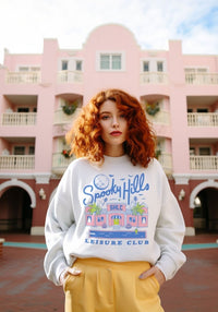 Spooky Hills Leisure Club Sweatshirt by kaeraz bats beverly hills full moon