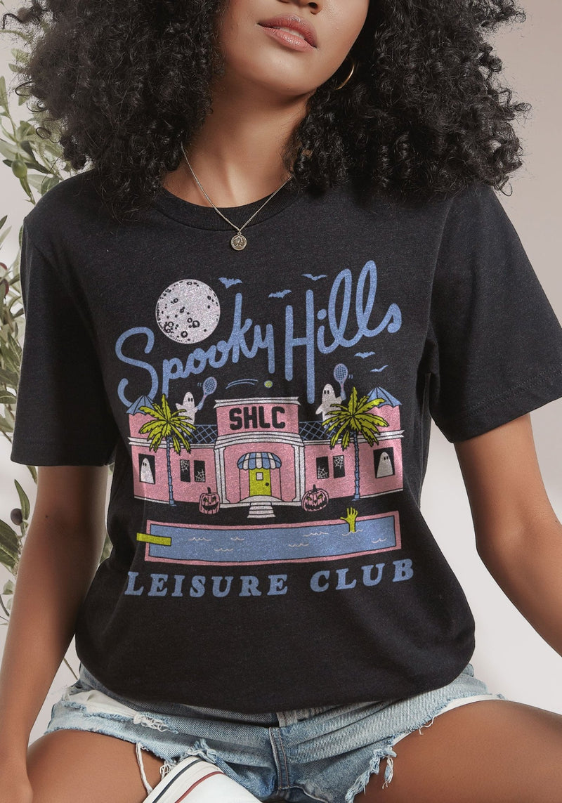 Spooky Hills Leisure Club Tee by kaeraz bats beverly hills full moon