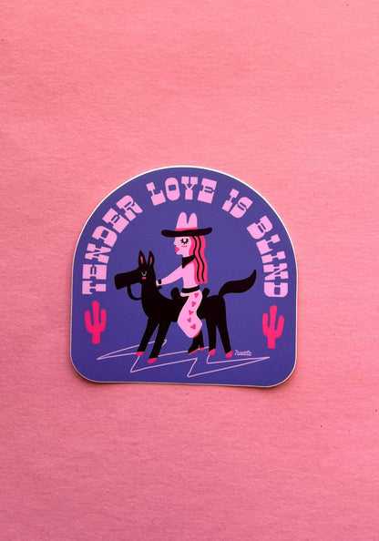 Tender Love Is Blind Sticker by kaeraz cactus cowgirl horse