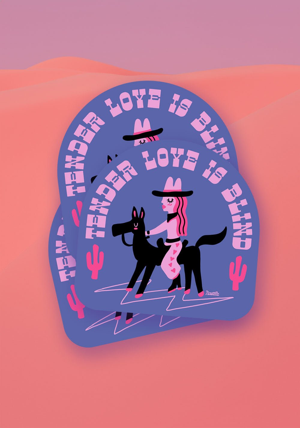 Tender Love Is Blind Sticker by kaeraz cactus cowgirl horse