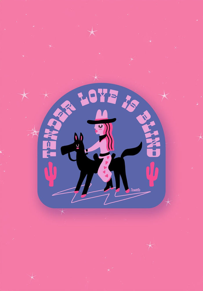 Tender Love Is Blind Sticker by kaeraz cactus cowgirl horse