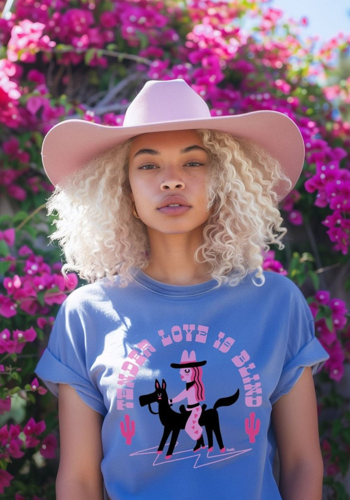 Tender Love is Blind Tee by kaeraz cactus cowboy cowboy hat