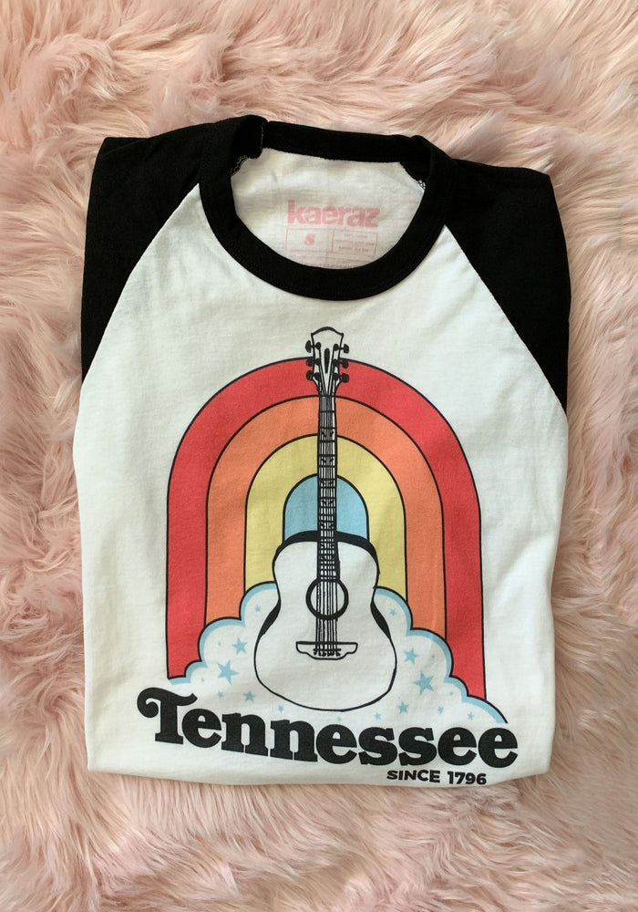 Tennessee Rainbow Raglan Tee by kaeraz 70s acoustic clouds
