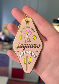 The Saguaro Club Enamel Keychain by kaeraz arizona cactus cowboy