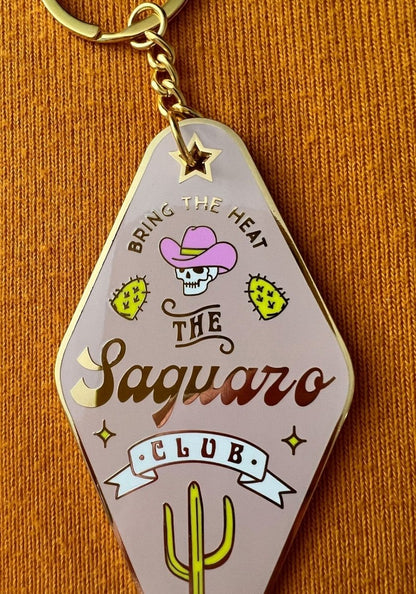 The Saguaro Club Enamel Keychain by kaeraz arizona cactus cowboy