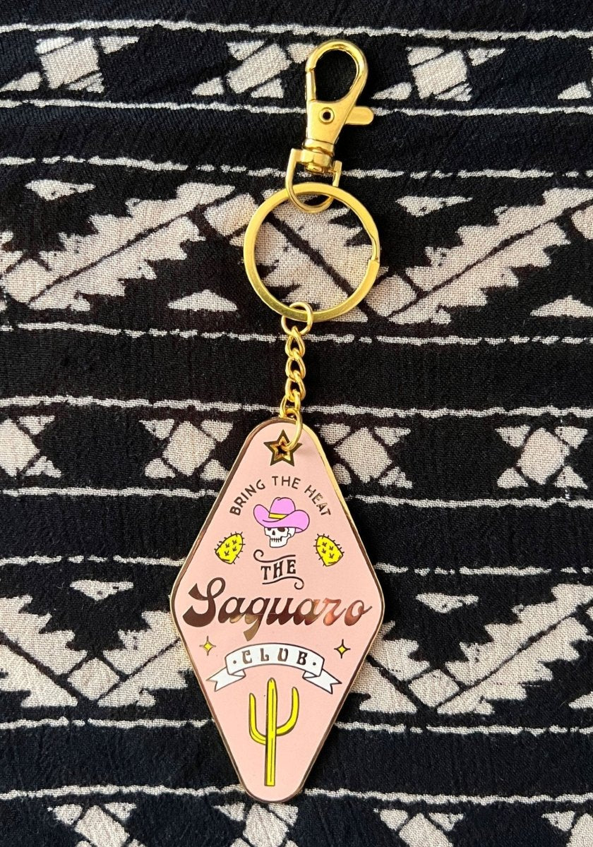 The Saguaro Club Enamel Keychain by kaeraz arizona cactus cowboy