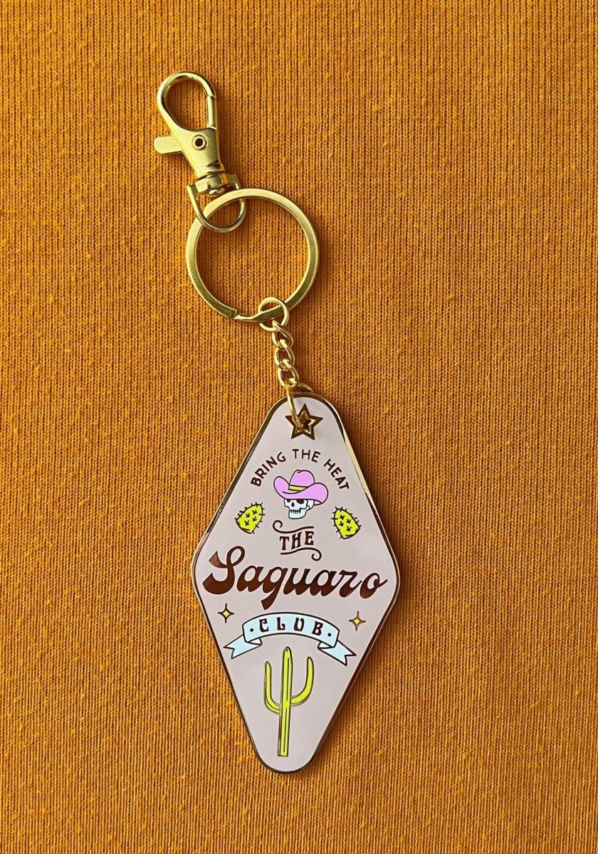 The Saguaro Club Enamel Keychain by kaeraz arizona cactus cowboy