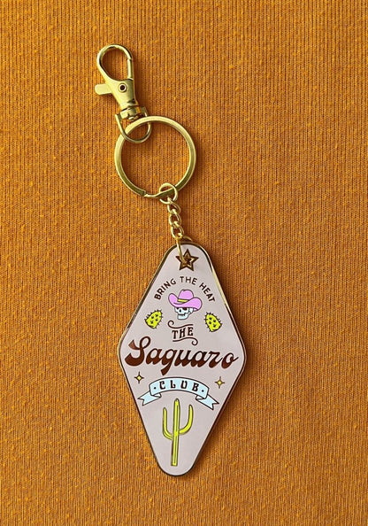 The Saguaro Club Enamel Keychain by kaeraz arizona cactus cowboy