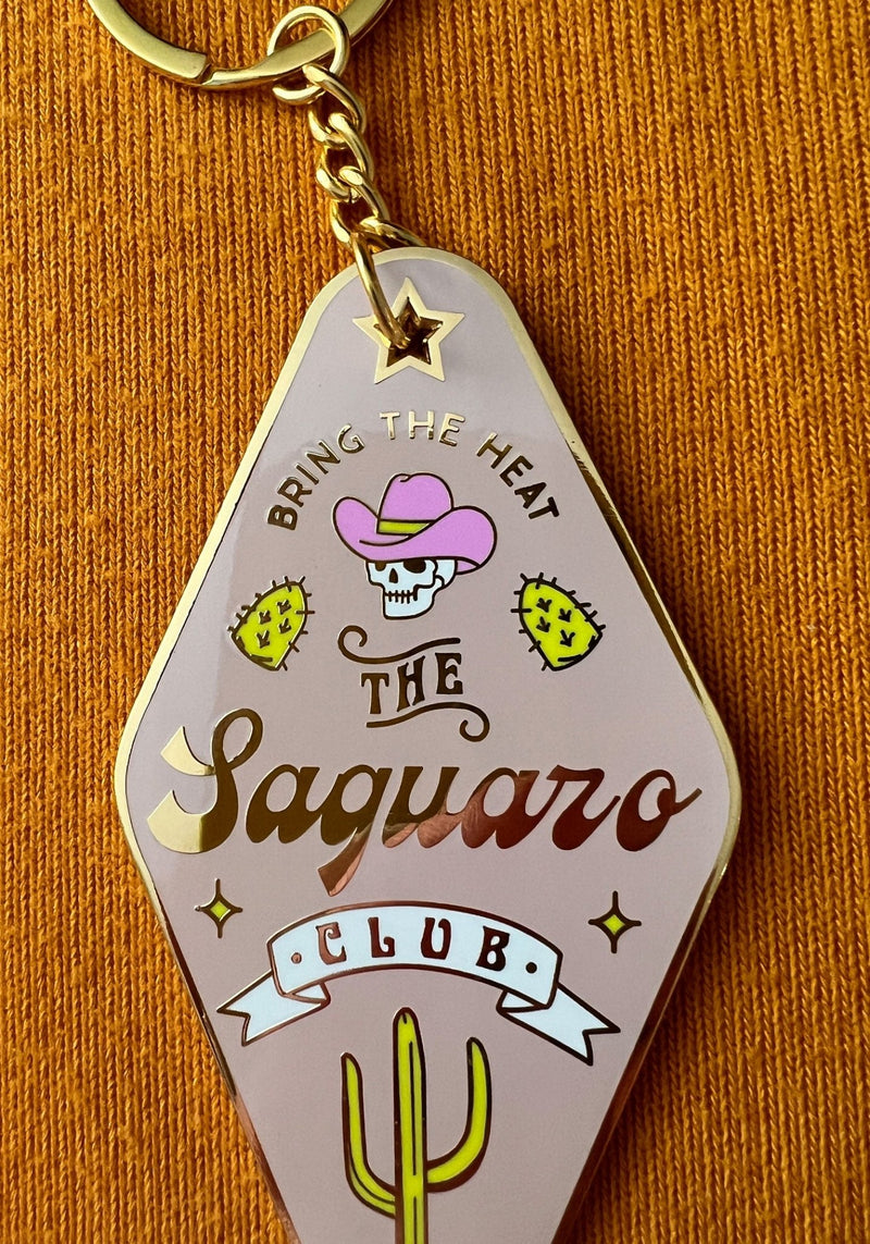 The Saguaro Club Keychain by kaeraz arizona cactus cowboy