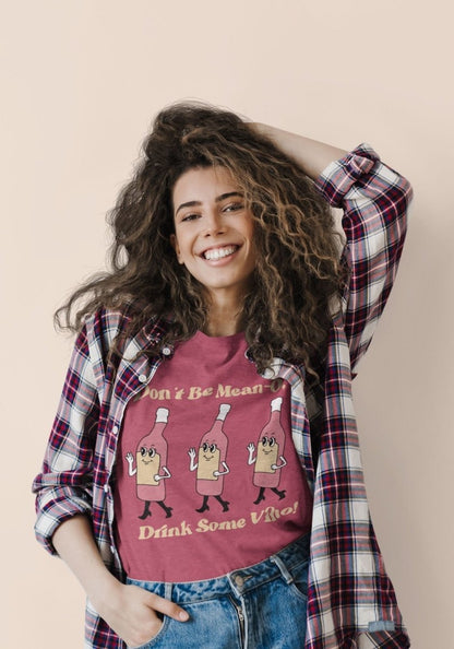 Vino No Mean - O Tee by kaeraz alcohol drinking funny