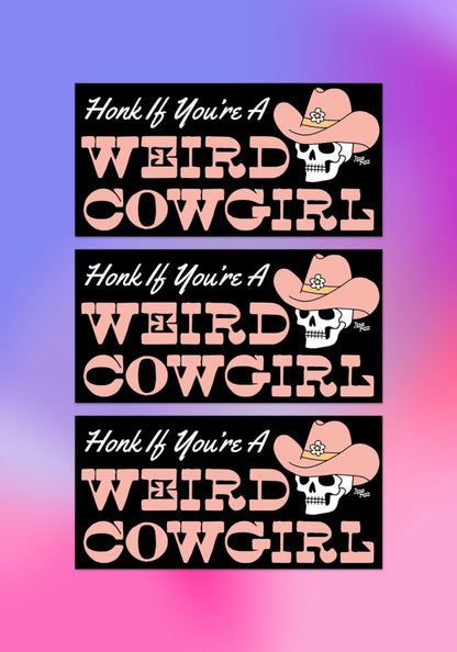Weird Cowgirl Bumper Sticker by kaeraz country country girl country music