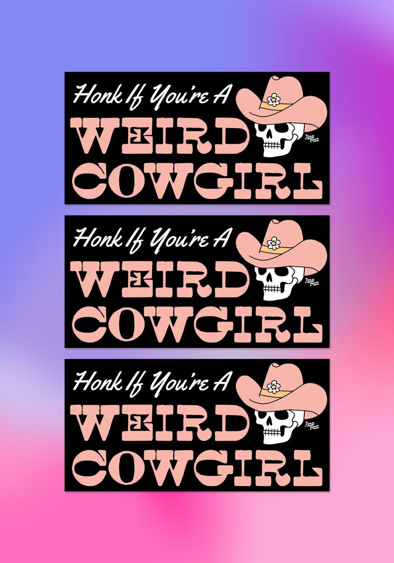 Weird Cowgirl Bumper Sticker by kaeraz country country girl country music