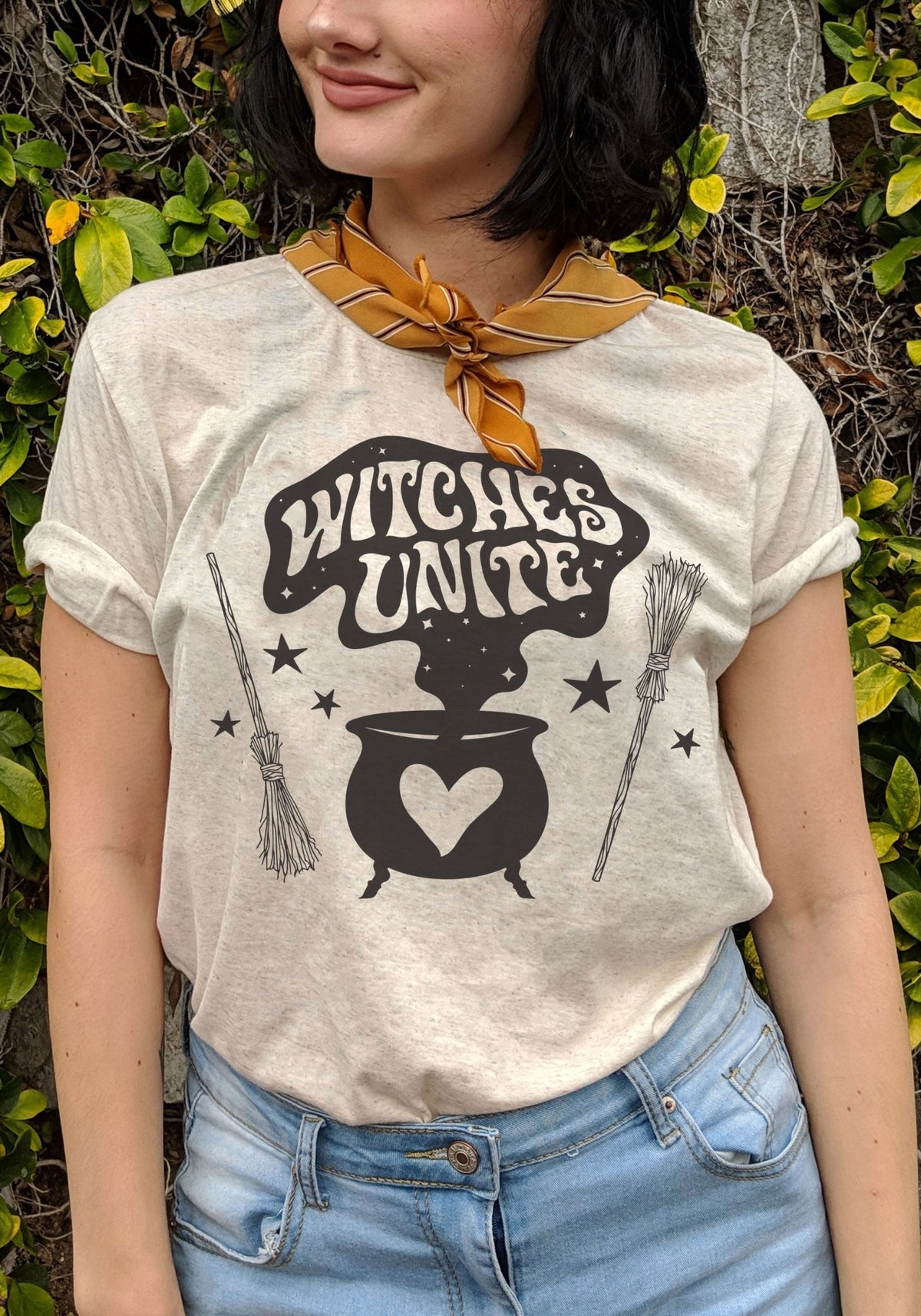Witches Unite Tee by Toadstone Illustration 70s broom broomstick