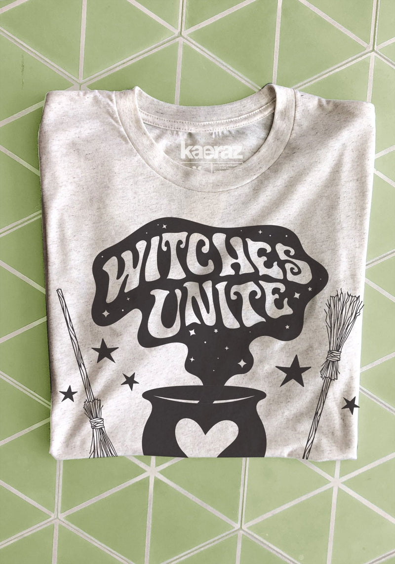 Witches Unite Tee by Toadstone Illustration 70s broom broomstick
