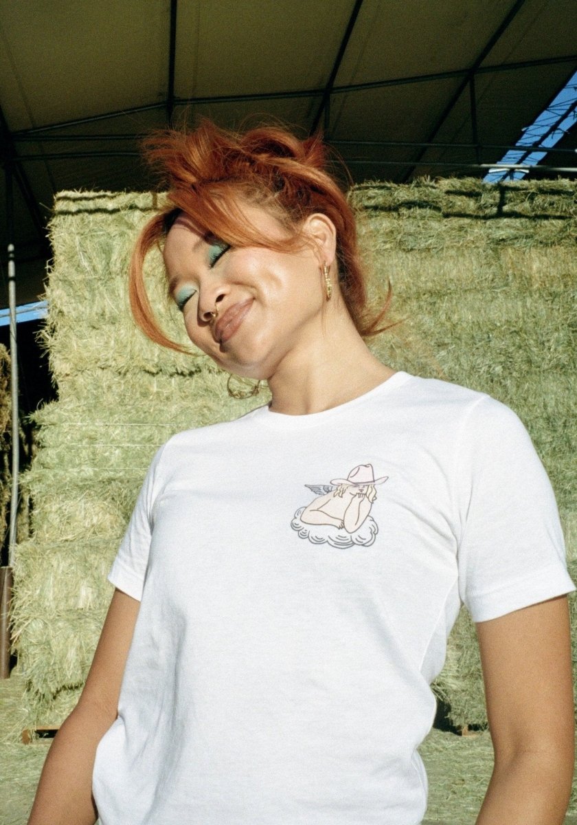 Yeehaw Angel Tee by kaeraz angels cherub cowgirl